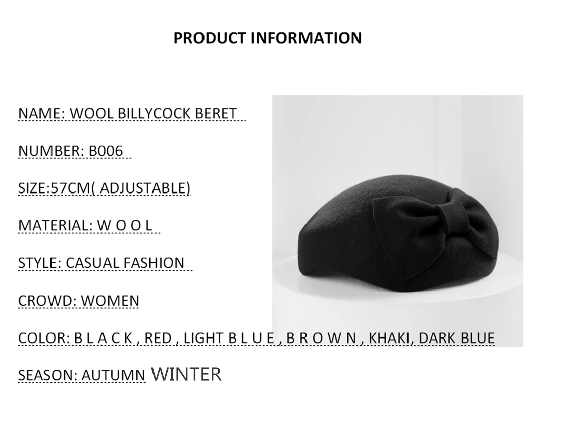 Осенне-зимняя женская шапка, шерстяной берет, британский бант, благородная шапка, зимняя шапка для женщин, женская шапка