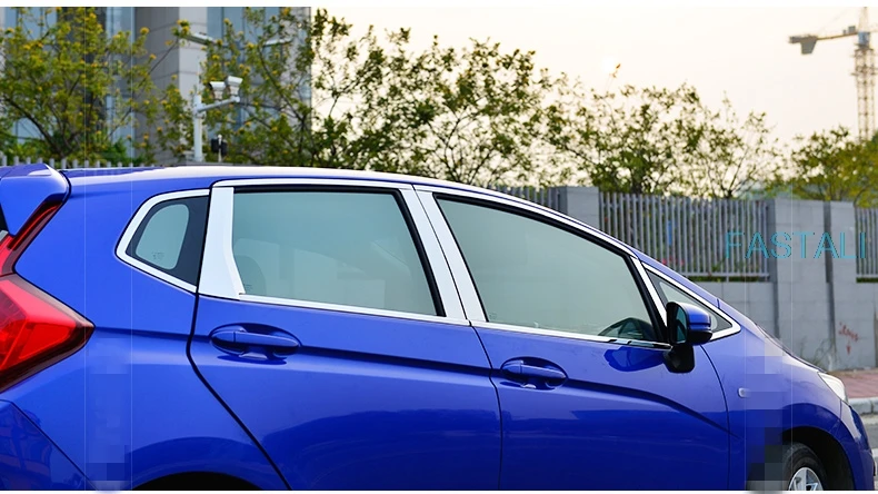 Для Honda FIT JAZZ-19 украшение для стекла автомобиля из нержавеющей стали Яркие полоски наклейки на окна в колонну наклейки Автозапчасти