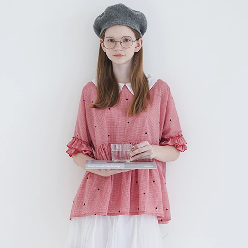 imakokoni lattice wave dot t-shirt summer 2019 new