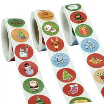 

500pcs Stickers Label Stickers Cute Cartoon Animals Christmas Snowman Santa Decoration Gift for Reward Children School Supplies
