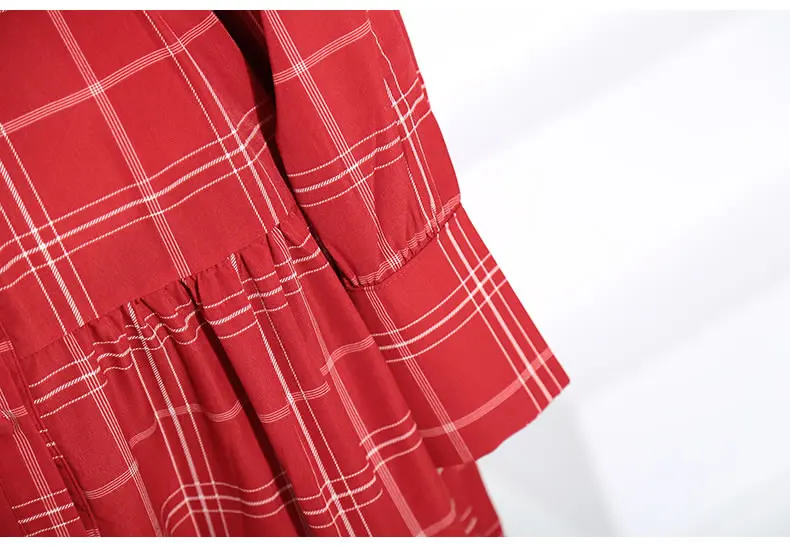 XITAO клетчатое длинное плиссированное платье Мода Новинка Зима полный рукав пэтчворк одна грудь бандаж миноритарное свободное платье DMY1805