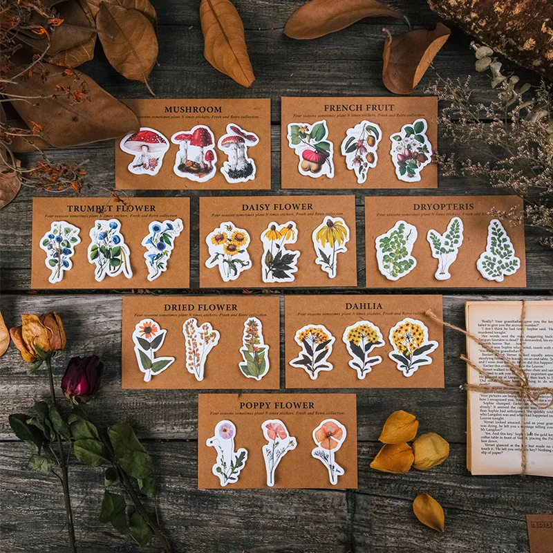 

Journamm 60pcs/lot Flowers Butterfly Retro Memo Pads Sticky Notes Notepad Diary Creative Stationery Self-Stick Notes Memo Pads