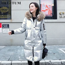Женская зимняя куртка,, хлопковое пальто для женщин, зимняя Новинка, с ярким лицом, с меховым воротником, женская верхняя одежда