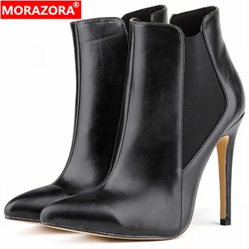 

MORAZORA 2020 New explosions ankle boots women sexy thin high heels ladies autumn winter short boots woman party wedding shoes