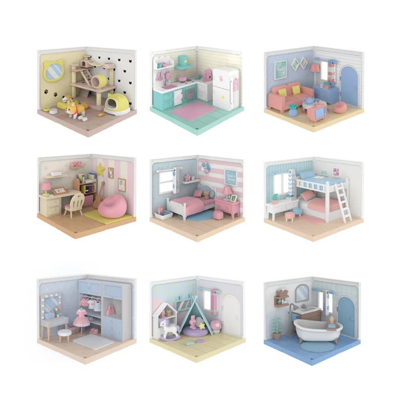 ポップマート甘い家組立おもちゃdiyスウィート木製ミニチュアドールハウス手作りアセンブリモデルハウスおもちゃ Action Figures Aliexpress