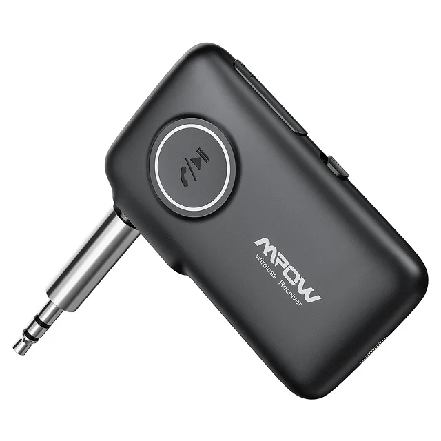 Mpow обновленный V5.0 Bluetooth приемник автомобильный bluetooth-адаптер с 15 ч Время воспроизведения для ТВ наушников динамик Игры Аудио AUX автомобиля BH298 - Цвет: Black