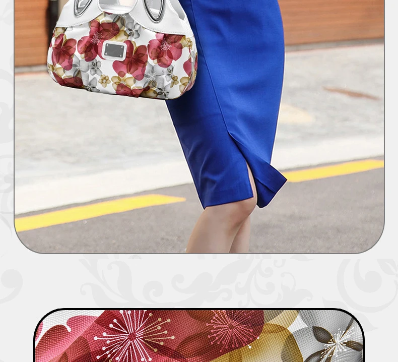 2022 Fashion Women Shoulder Bags Printed Flowers Ladies Messenger Bag Designer Luxury Brand High Quality Leather Ladies Handbag