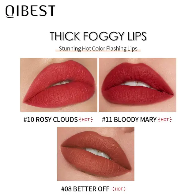QIBEST Waterproof Lipgloss Matte Liquid Lipstick 13 Colors Lip Tint Lip Makeup Lip Gloss Keep 24