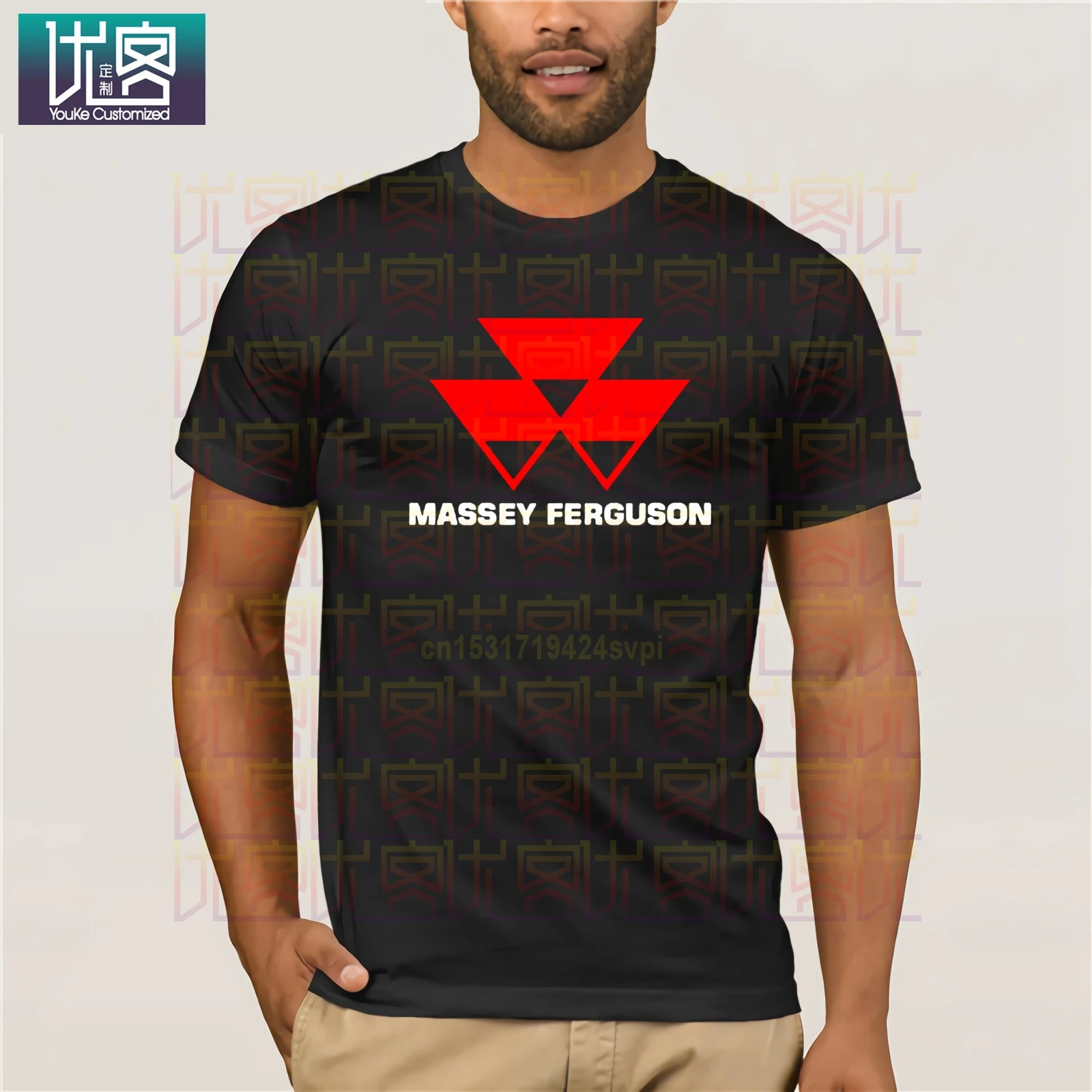 Новый Massey Ferguson трактор сельское хозяйство логотип мужская Черная футболка