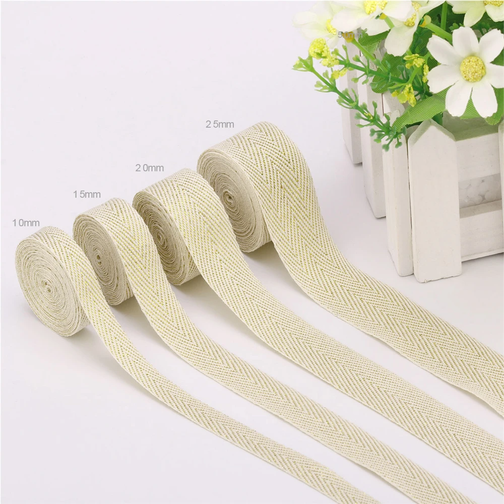 Cotton Tape Cotton Ribbon Cotton Ribbon Webbing 5Meters 10/15/20/25/30/40/50/60mm Black White Beige Decoration DIY Sewing Fabric