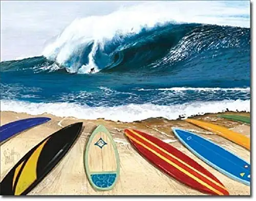 

Surf Competition Hawaii Vintage Retro Metal Tin Sign Wall Decor 12x8 Inches