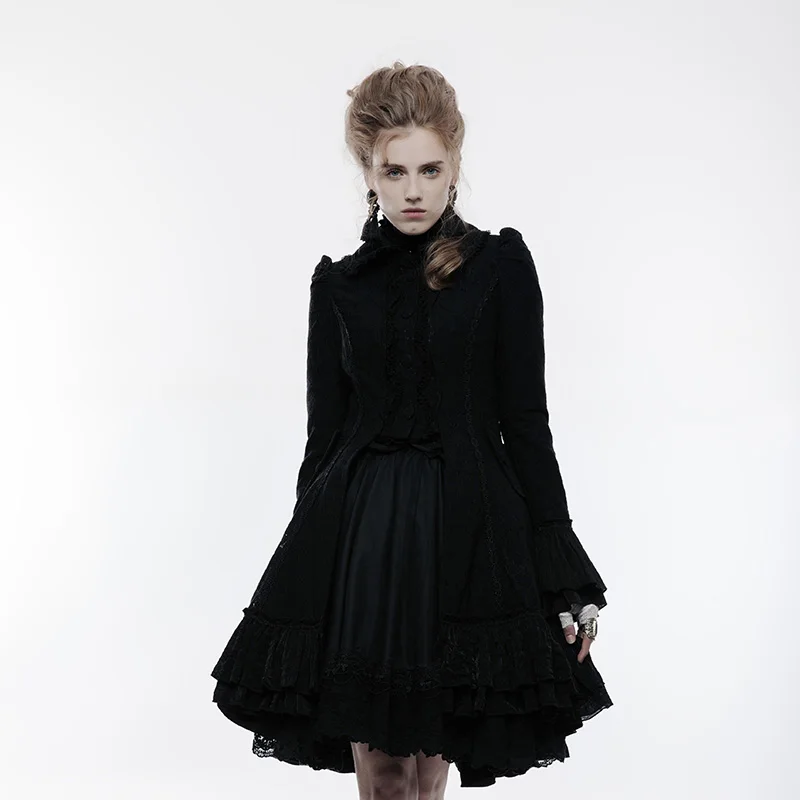 

PUNK RAVE Women's Lolita Lace Overcoat Hollow Out Ruffles Party Evening Dinner Stage Performance Jackets