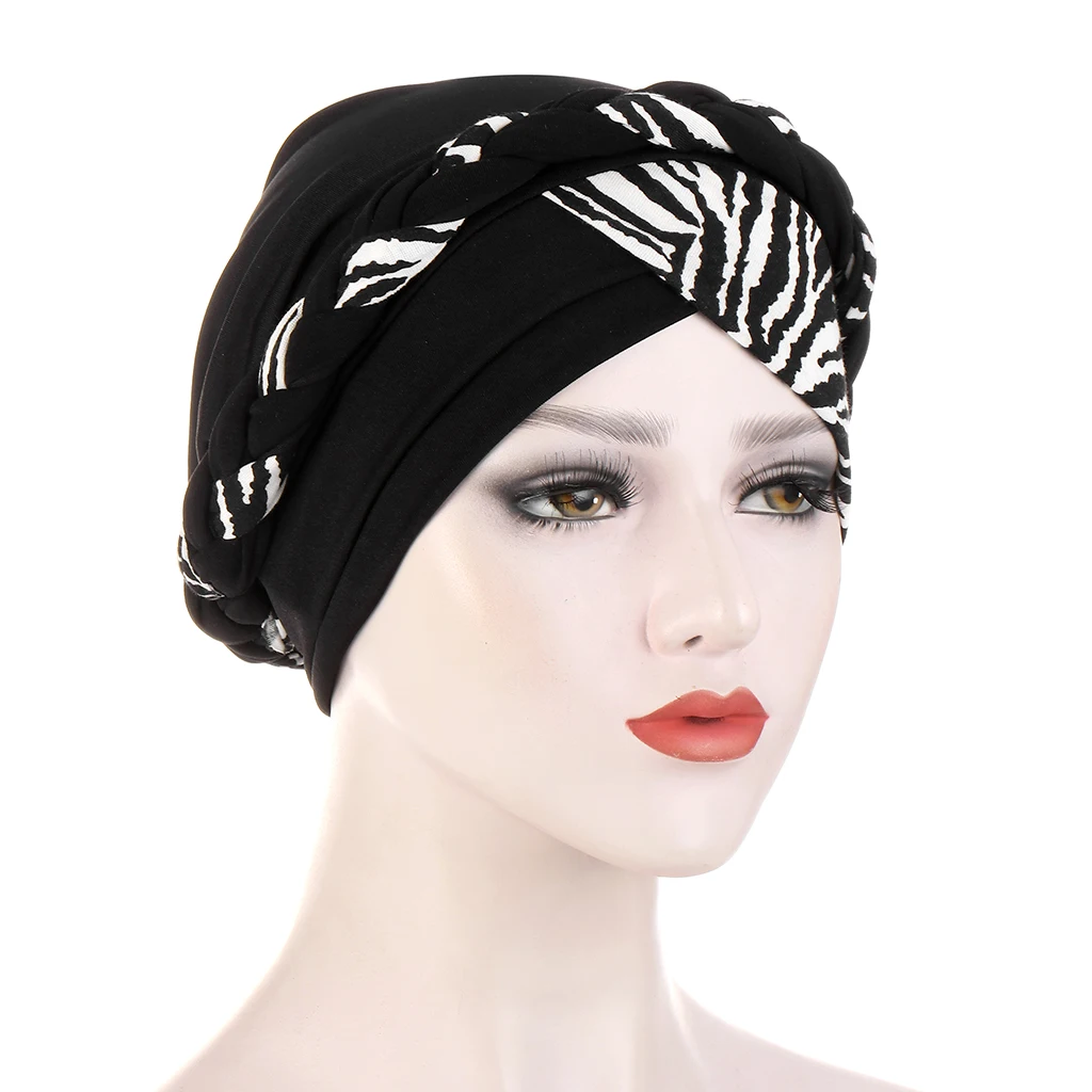 Print Cotton Muslim Turban Scarf for Women Islamic Inner Hijab Turban Cap Headwear Arab Wrap Head Scarf Hair Accessories Hat - Image 3