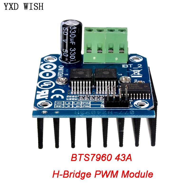Double BTS7960 Stepper Motor Driver Module BTS7960B DC 43A PWM Motor Stepper Driver Module H-Bridge For Arduino Smart Car