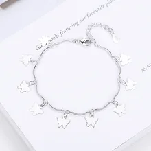Роскошные ювелирные изделия Элегантные Простые круглые браслеты для женщин из стерлингового серебра милый браслет бабочка браслеты женские браслеты Femme