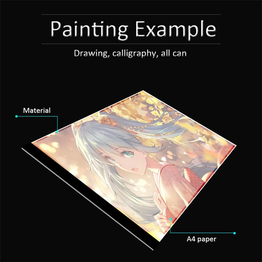Ultra Thin A4 LED Light Pad Artist Light Box Table Tracing Drawing Board Pad Diamond Painting Embroidery Tools