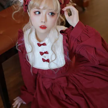 

lolita skirt op long-sleeved lolita skirt japanese fairy loli sweet temperament dress schoolgirl autumn and winter