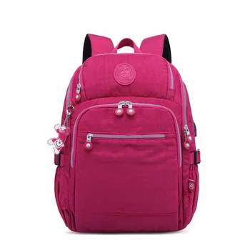 

2019 Season Usb Charging Leisure Neutral Shoulders Backpack Solid Color Printing Polyester Travel Backpack