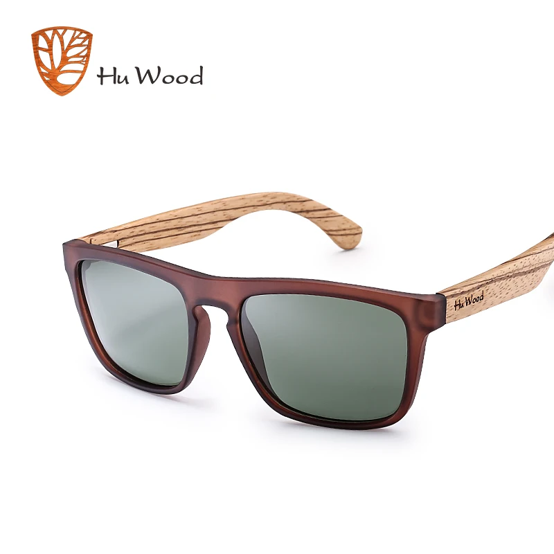 HU деревянные натуральные бамбуковые солнцезащитные очки для мужчин Зебра деревянные солнцезащитные очки поляризованные солнцезащитные очки прямоугольные линзы для вождения UV400 GR8002