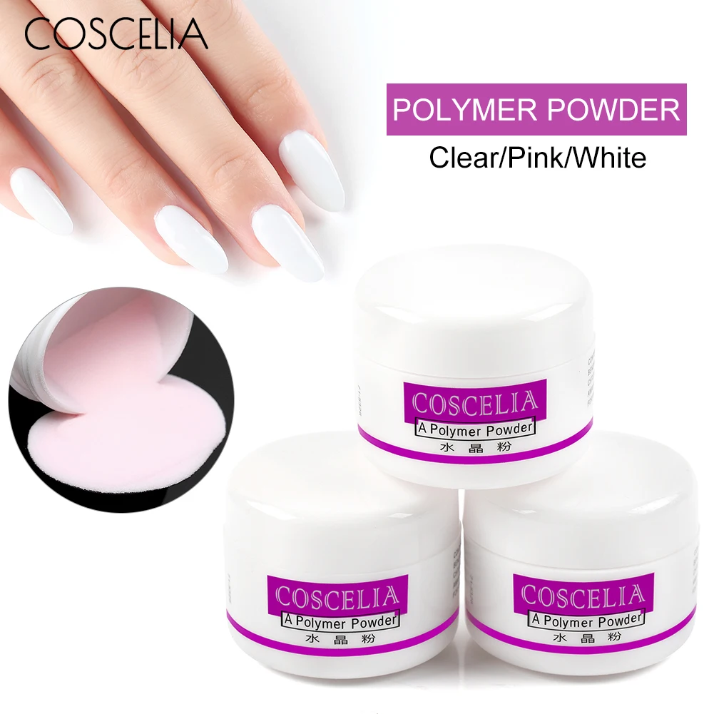 Coscelia 3 Colors Acrylic Powder For Nails Art Polymer Tips Builder