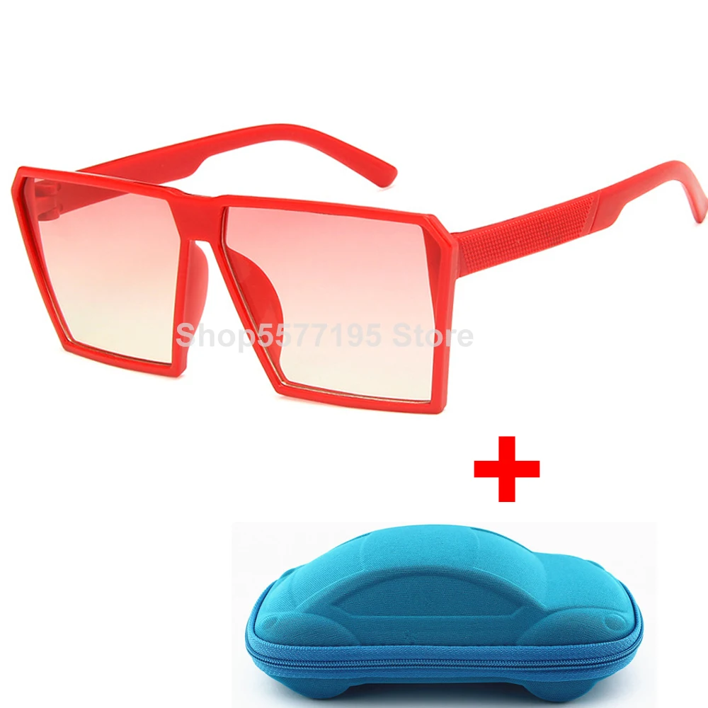 Классические квадратные солнцезащитные очки для девочек и мальчиков цветные