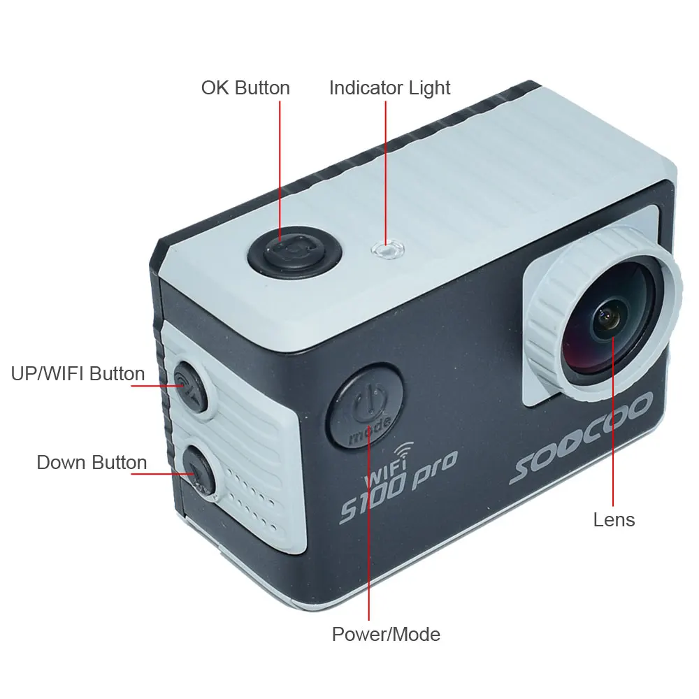 SOOCOO S100 Pro 4K Wifi экшн-видеокамера 2," сенсорный экран Голосовое управление с дистанционным гироскопом водонепроницаемый 30 М 1080P Full HD Sport DV