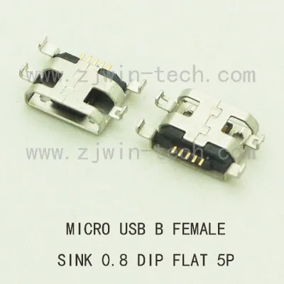Бесплатная доставка 10 шт./лот микро USB разъем тип B Женский Разъем Раковина 0 8 DIP 5Pin