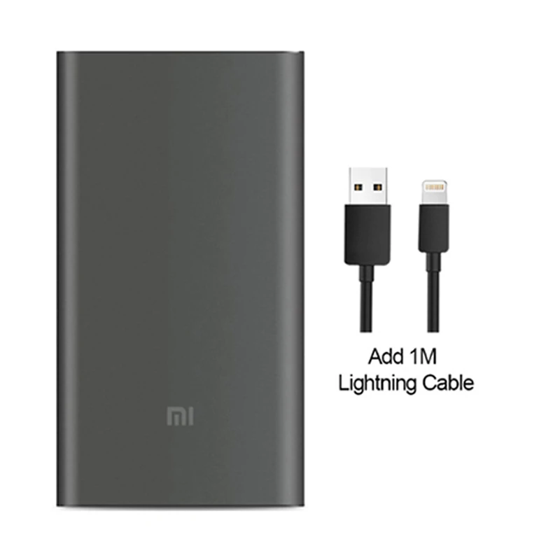 mi Xiao mi power Bank 10000 мАч Pro type-C внешний аккумулятор Портативная зарядка 10000 мАч Двусторонняя Быстрая зарядка 18 Вт power bank - Цвет: Add Lightning Cable