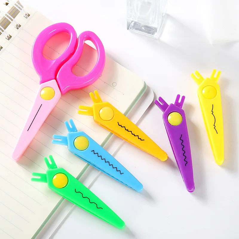 

Sleeves Students Paper Cutting Lace Scissors Set Exquisite DIY Album Handmade Safe er tong jian Lace Scissors Wholesale