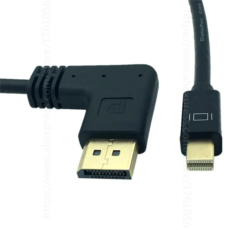 Mini DP кабель 60 Гц 4K (Совместимость с Thunderbolt и DP) прямоугольный 90 градусов Displayport (DP)