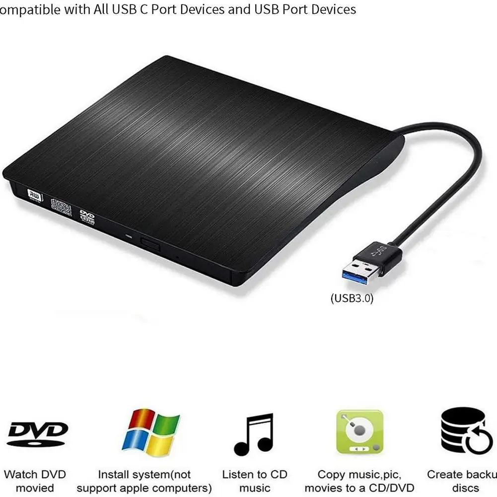 Портативный USB 3 0 DVD-ROM Оптический привод внешний тонкий CD ROM дисковый ридер