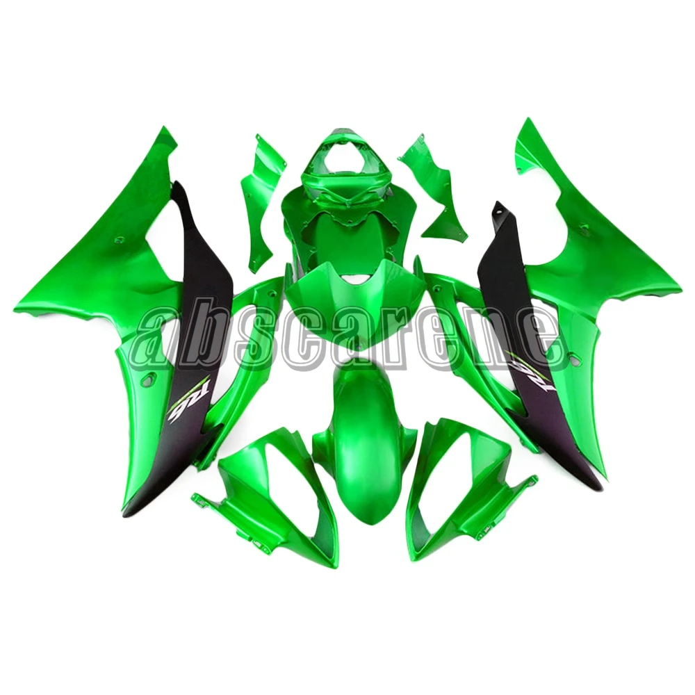 Полный обтекатель комплект для Yamaha YZF600 R6 2008- 09 10 11 12 13 14 15 16 инжекторный мотоцикл Cowlings жемчужный зеленый плоский черный