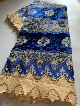 

Latest African Velvet Lace Fabric 2020 French Net Lace Fabric High Quality Velvet Cord Guipure Lace Fabric With Stone for Dress