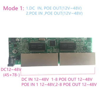 

Reverse power Buck poe switch POE IN/OUT 5V12V24V48V 100mbps 802.3AT/AF 45+78- DC5V~48V long distance series Force POE48V12V24V