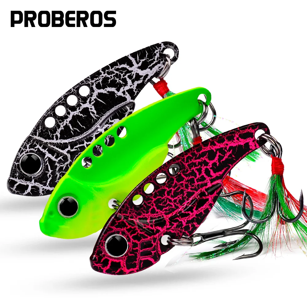 

PROBEROS 80pcs/lot Metal Jig Spoon 5.5cm-11g VIB Fishing Lures Metal Jigging Baits Shore Cast Vibration Swimbaits Fishing Tackle