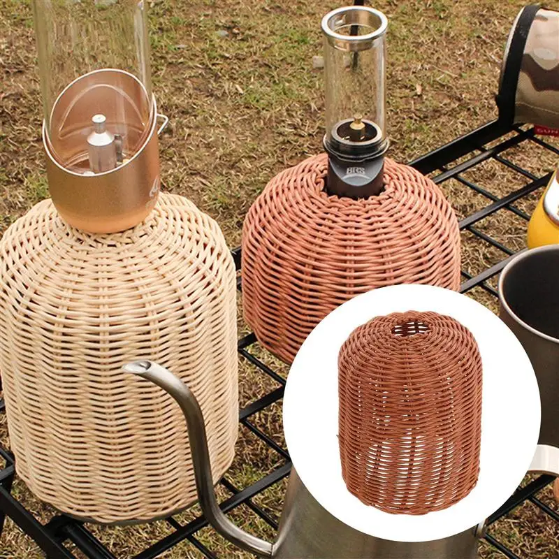 

Outdoor Cooking Gas Cylinder Cover Camping Hiking Portable Rattan Gas Tank Protector Storage Pouch