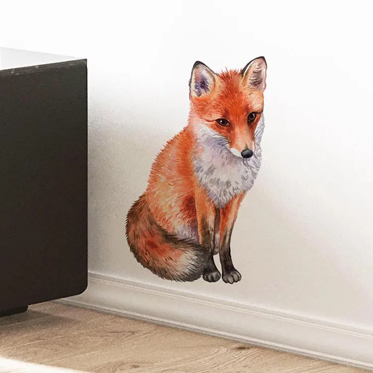 Hand drawn fox Wall Sticker home wall decoration living room decor creative animals wallpaper art decals self-adhesive stickers