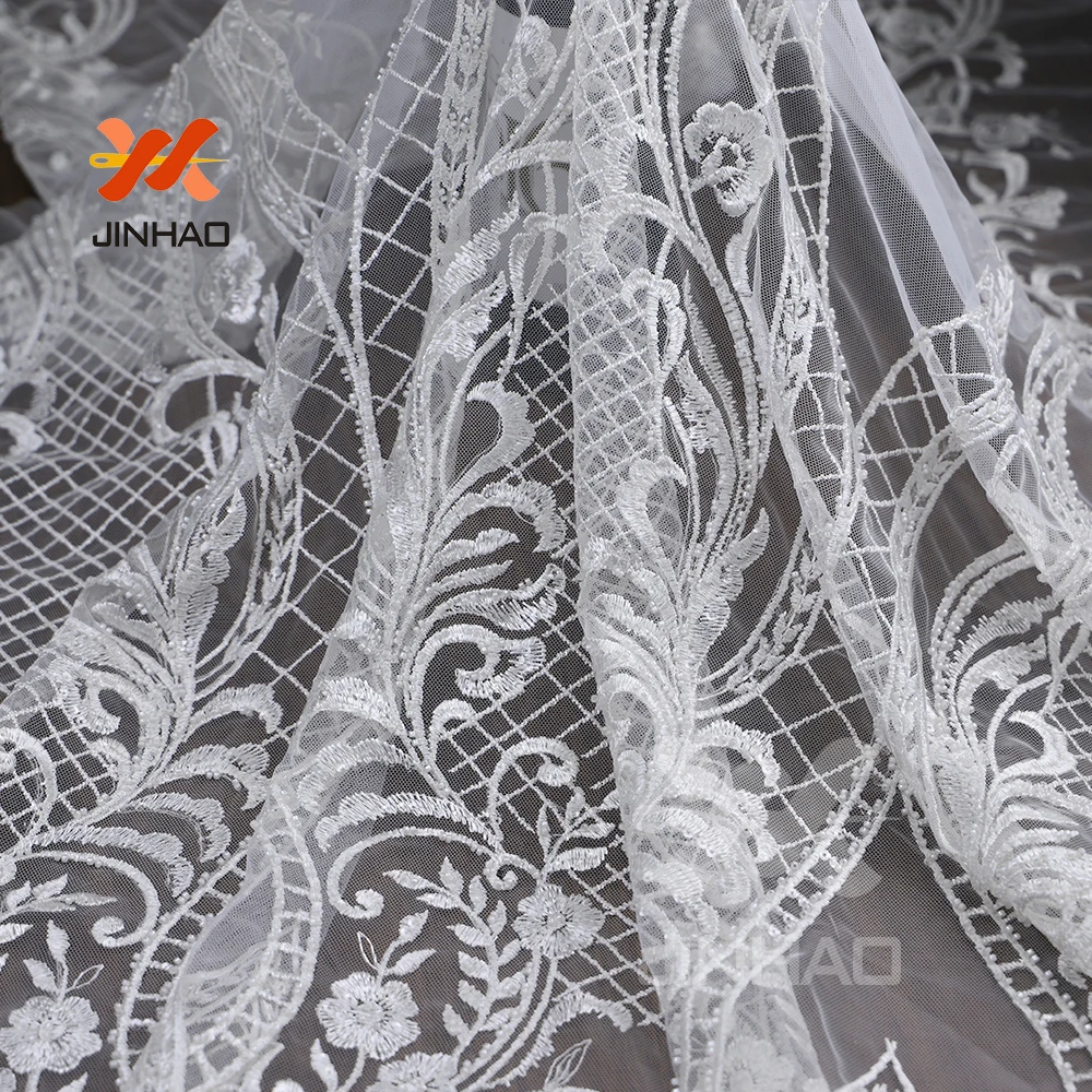5 ярдов белый материал с пайетками блесток ткань вышивка африканские кружево ткань вышитые высокое качество для женщин свадеб