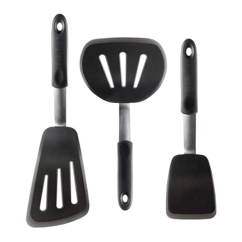

Silicone Turner Spatula Set-3 Piece- 600ºF Heat Resistant Flexible Rubber Silicone Spatulas-Cooking Utensils-Kitchen Spatulas, E