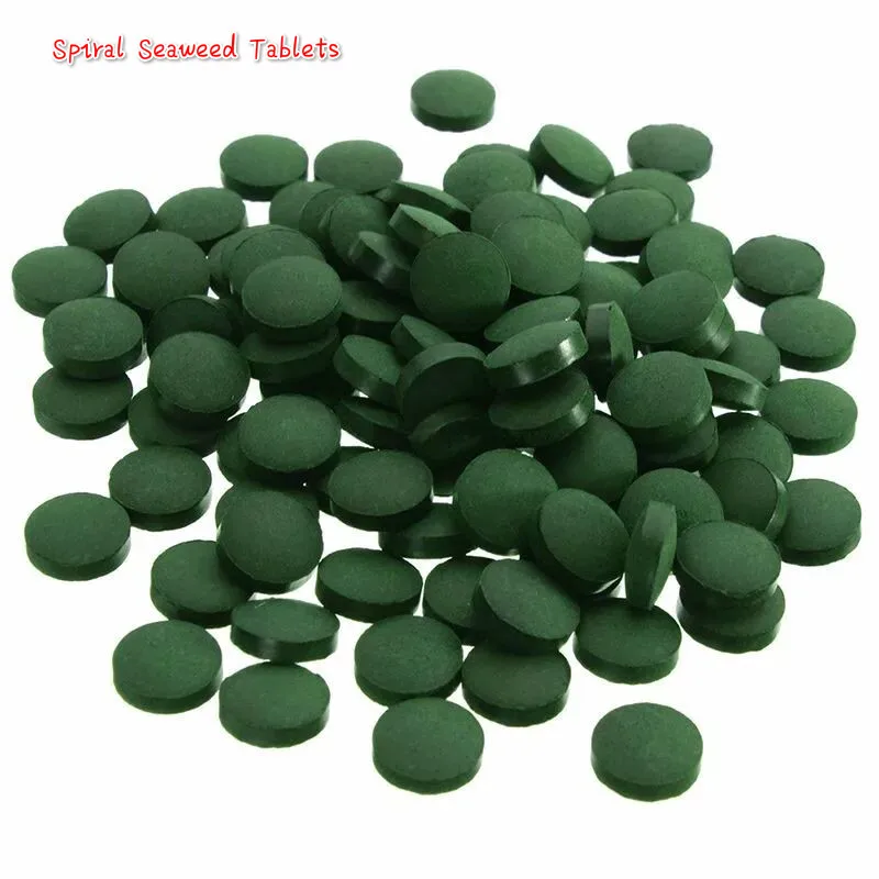 100% de espirulina natural para el aumento de peso, pastillas de espirulina orgánica, para comida saludable, pescado, camarón, rojo transparente, 50 Uds.