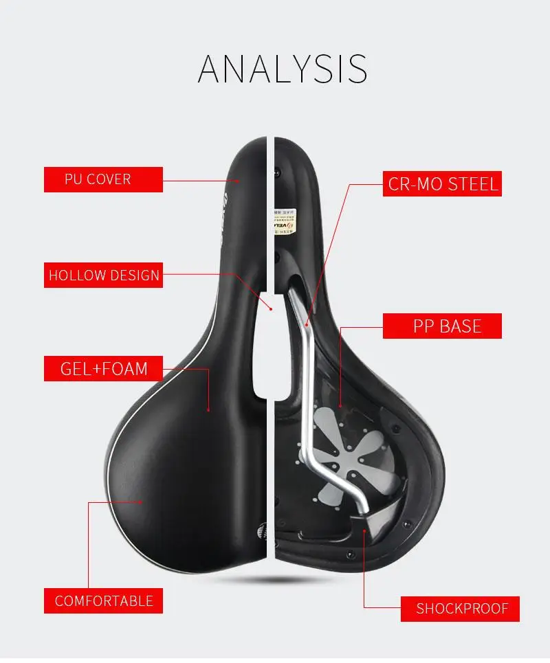 Мягкое широкое седло Velo для велосипеда седло горного велосипеда гелевая пена мягкое Велосипедное Сиденье горный велосипед велосипедное седло для мужчин и женщин из искусственной кожи