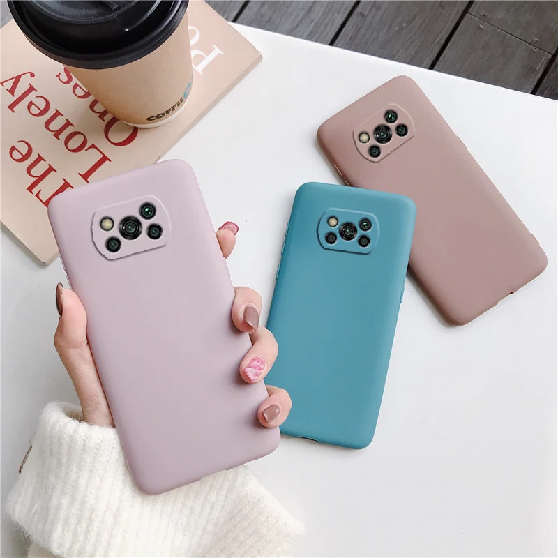 samsung flip cover Candy Color Frosted Silicone Phone Case For Xiaomi Poco X3 Nfc F2 F3 Pro M3 Pocophone F1 global Matte Soft Tpu Back Cover Cases arm pouch for phone