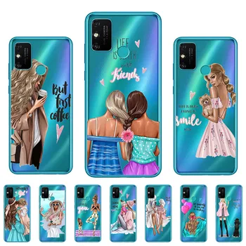 

For Huawei Honor 20 20S Pro 10 Lite Case Baby Girl Mom Luxury Cover For Huawei Y7 Pro P Smart Plus 2019 Y7 Prime 2018 Capa Etui