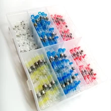 300 шт Водонепроницаемый припой уплотнение термоусадочный Провод Контактный терминал разъем набор(70 шт белый, 100 шт Синий, 100 шт красный, 30 шт желтый