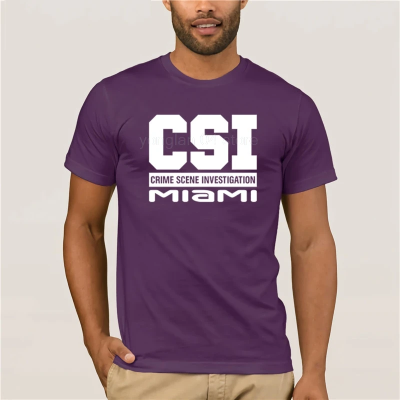 Летняя Модная креативная Футболка с принтом хлопок CSI рубашка Майами вывод рубашка