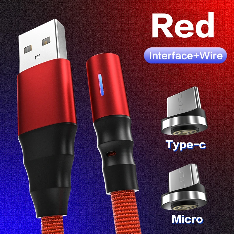 POPSTAND 1,2 м Магнитный Micro USB кабель для samsung Android мобильный телефон Быстрая зарядка usb type C кабель светодиодный провод для зарядки - Цвет: red cable 2 plug