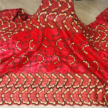 

Latest embroidery guinea jacquard brocade 5 yards african bazin riche lace 2020 high quality red bazin riche lace for party