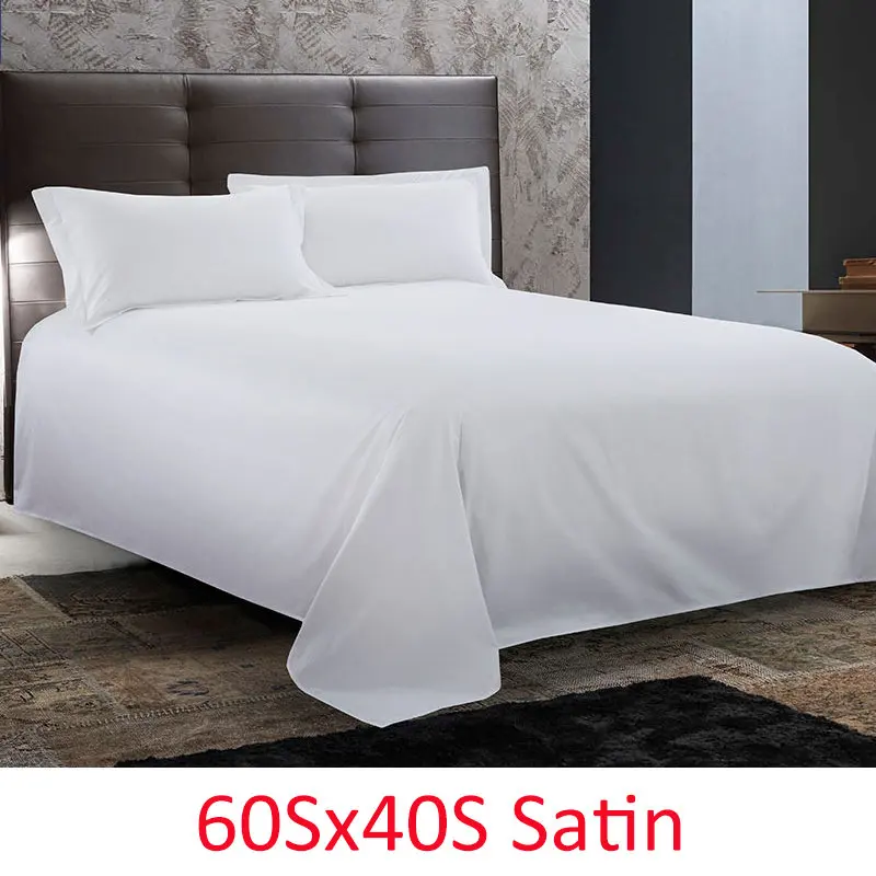 60Sx40S 1 шт., постельное белье из сатина и хлопка, 40 S/60 S/80 S, белое постельное белье для отеля, постельное белье, полный размер queen King, для мальчиков, детские постельные принадлежности для одного отеля, sabanas - Цвет: 60Sx40S