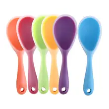 2 шт Силиконовая ложка для риса с антипригарным покрытием, термостойкие ложки для подачи пищи, кухонная посуда, посуда(цвет ранома
