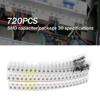 

720Pcs 0805 SMD Capacitor Assorted Kit 36 Values 1pF-10uF Samples Kit Electronic DIY Kit Capacitor Ceramic Chip Capacitors